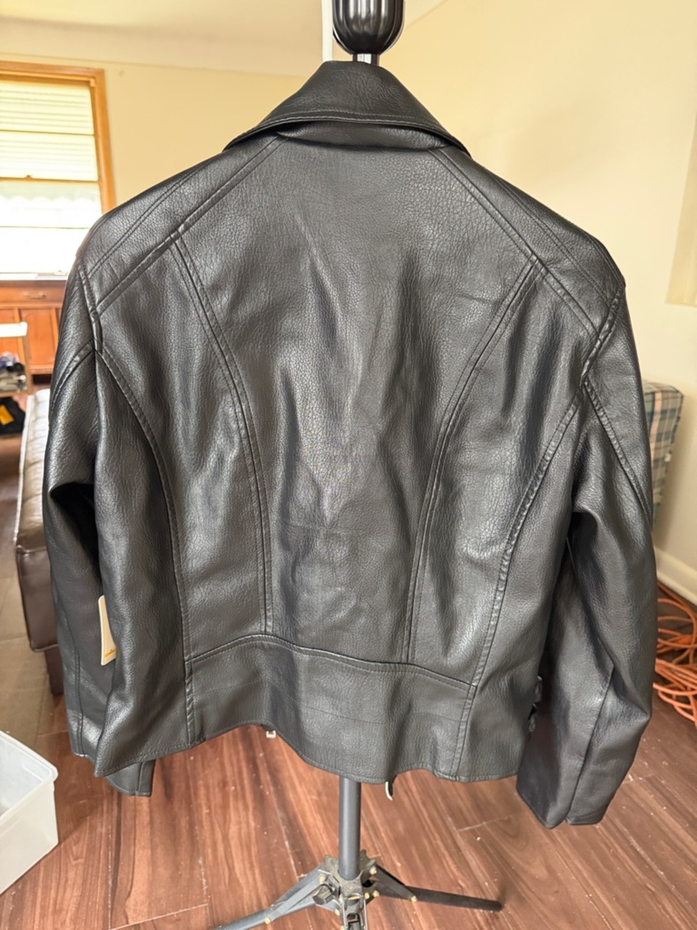 a.n.a Black Vegan Leather Moto Jacket with Silver Hardware - Picture 2 of 6